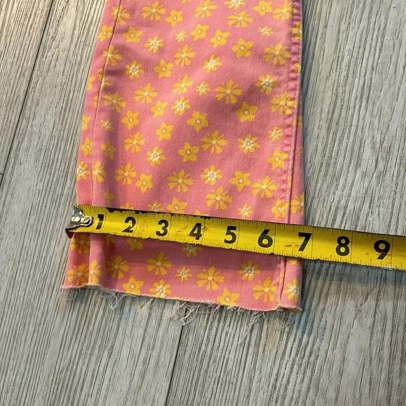 Zara Retro Daisy Floral Flare High Rise Bohemian Jeans 60s 70s 80s 90s size 2 - Picture 11 of 15